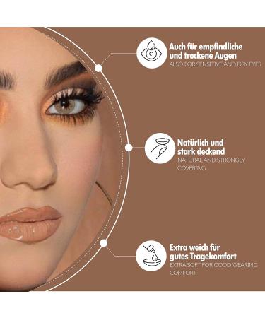 Bella 1-Day Colored Contact Lenses - Hazel Beige - Natural Light & Golden Brown - Perfect for Dark Eyes - 10x Daily Lenses - No Prescription Needed - Buy Online on GoSupps.com