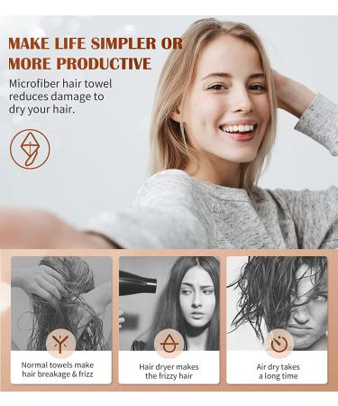 POPCHOSE Microfiber Hair Towel Wrap - Ultra Absorbent, Fast Drying Turban for Curly & Long Hair - 3 Pack (Grey, Pink, Purple) - No Frizz Solution - Buy Online on GoSupps.com