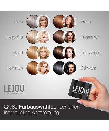 LEJOU Root Powder for Hair Thickening - Light Brown Hair Color & Hairline Compact - Washable 4g - Buy Online on GoSupps.com