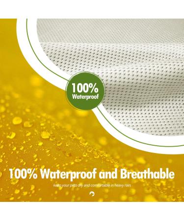 Ultra-Light 100% Waterproof Dog Rain Coat with Hood & Collar Hole - Reflective Strip for Medium to Large Dogs - Yellow 6XL - Buy Online on GoSupps.com