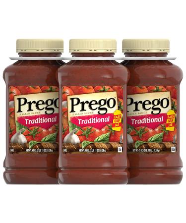 Prego Pasta Sauce 45oz Jar, Traditional Italian Tomato Sauce - 3 Pack - Buy Online on GoSupps.com