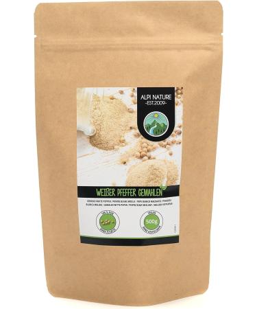 Premium 100% Natural Ground White Pepper (500g/1.1lb) - Vegan Peppercorns, Additive-Free - Buy Online on GoSupps.com