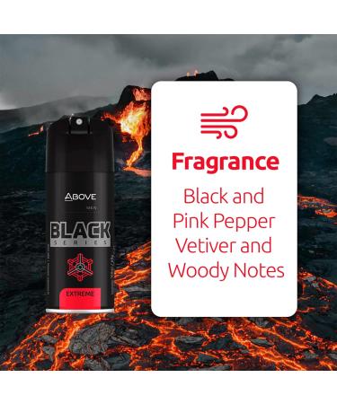 ABOVE Black Series Body Spray Extreme 4 pcs - Deodorant Spray - Woody Fragrance - Masks Perspiration Odors - Long-Lasting Dry Spray - Cruelty-Free - Buy Online on GoSupps.com