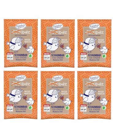 Pack of 6 Dresdner Essenz Dreckspatz Bubble Bath Water March Mandarin Fragrance 6 x 40 ml Bath Additive Vegan