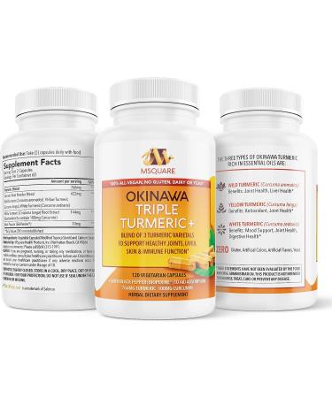 Okinawa Triple Turmeric + Curcumin Supplement | 766mg Turmeric Blend | Joint Pain Relief | 120 Capsules - Buy Online on GoSupps.com