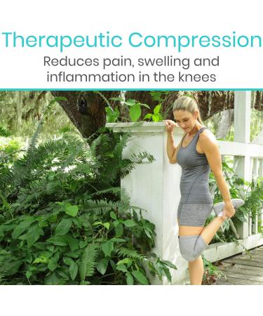 Bamboo Knee Sleeve Pair- Charcoal Compression Support Brace for Arthritis & Joint Pain- Large Gray- Ideal for Sports, Running & Recovery - Buy Online on GoSupps.com