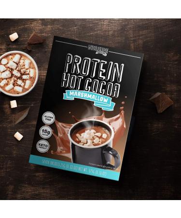 Protein Hot Chocolate - Keto Low Carb Cocoa Mix | 15g Protein 2g Net Carbs Sugar-Free Instant Hot Cocoa - 7 Macro-Controlled Packs with Marshmallows - Buy Online on GoSupps.com