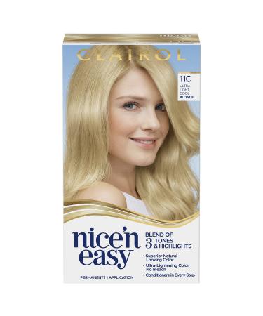Clairol Nice'n Easy Permanent Hair Dye  11C Ultra Light Cool Blonde Hair Color  Pack of 1 11C Ultra Light Cool Blonde 6.26 Fl Oz (Pack of 1)