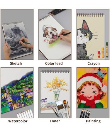 9x12 Mixed Media Sketch Pad - 60 Sheets, Heavyweight Drawing Papers - Top Spiral Bound Hardcover Sketchbook - Ideal for Wet and Dry Media - 1 Pack - Buy Online on GoSupps.com