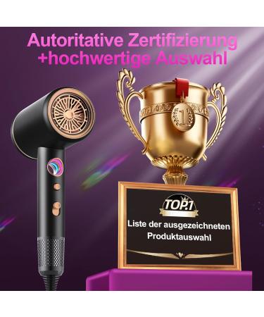 TISOUTEC 2400W Professional Hair Dryer - 4-in-1 Travel Hair Dryer with Ions AC Motor Diffuser Hot/Cold Button Adjustable Heat & Speed Levels - Midnight Black - Buy Online on GoSupps.com