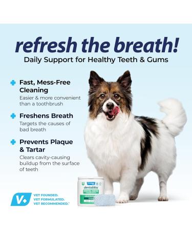 Vetnique Dentabliss - Dog Teeth Cleaning Finger Mitt Dental Wipe - Dog Plaque and Tartar Prevention with Brushing Beads - Convenient Dog Teeth Wipes with Peppermint Dog Breath Freshener 50ct - Buy Online on GoSupps.com