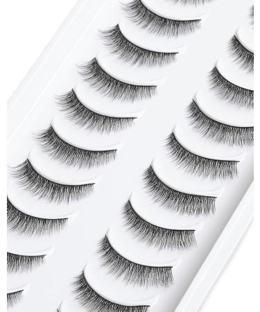 10 Pairs Naturally Looking C-Curl Thin Band Reusable Eyelashes - Wispy D-M05 (10mm) for Stunning Eyes - Buy Online on GoSupps.com