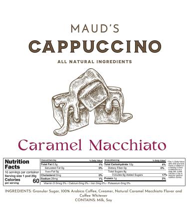 Maud's Caramel Macchiato Coffee Pods - Medium Roast 16ct | 100% Arabica, Solar Energy, Recyclable, KCup Compatible - Buy Online on GoSupps.com