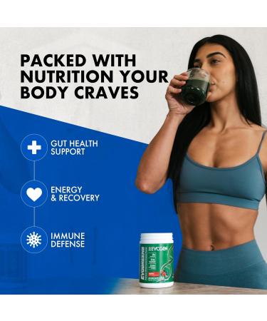 Evogen Evogreens - Super Greens Powder | Promotes Recovery Wellness & Immune Health | Greens Superfood Powder with Spirulina Probiotics Pomanox Pomegranate Extract | Berry | 30 Servings - Buy Online on GoSupps.com
