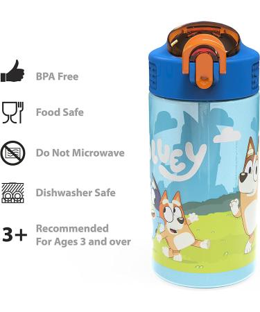 Zak Designs Bluey Kids 16oz 2pc Leak-Proof Water Bottle Set with Spout Cover and Carrying Loop - Durable Plastic Design for Travel - Bluey Bottle 2pk - Pack of 1 - Buy Online on GoSupps.com