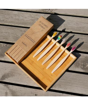 Comfoliving Bamboo Charcoal Toothbrush Set - Soft Bristles Eco-Friendly Travel Set in 10 Colors for Men & Women - Buy Online on GoSupps.com