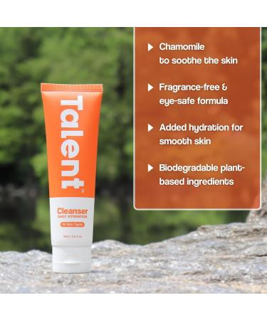Talent Men's Daily Hydration Cleanser - Fragrance-Free Antioxidant Face Wash for Sensitive Skin EWG Verified Vegan & Cruelty-Free 3.0 fl oz - International Shipping Available - Buy Online on GoSupps.com