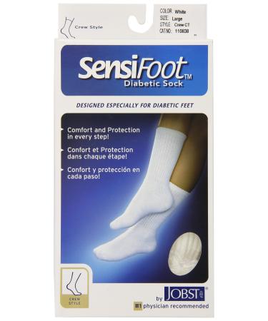 JOBST SensiFoot Diabetic Compression Socks 8-15 mmHg Crew Closed XL White - Buy Online on GoSupps.com