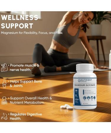 400 mg Pure Magnesium Glycinate 180 Tablets Non Buffered High Absorption Non-GMO Promotes Cardiovascular Health for Stress Relief, Sleep, Heart Health, Ease Muscles, Calm Headaches, Nerves 1 Count (Pack of 1) - Buy Online on GoSupps.com