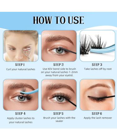 KevKev Eyelash Extension Kit - 84 Pcs Cluster Lashes with Lash Bond, Seal, Glue Remover, and Applicator - DIY Cloudy Kit - Buy Online on GoSupps.com