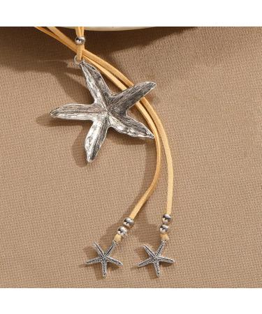 Vintage Pendant Necklace Beach Choker Jewelry Adjustable Clavicle Chain Bohemian Wax Rope Chain Necklace Pendant Necklace 2 - Buy Online on GoSupps.com