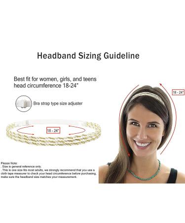 Beaute Galleria 6-Piece Adjustable Elastic Braided Headbands - Gold Silver Hair Accessories for Hippie Boho Style - Buy Online on GoSupps.com