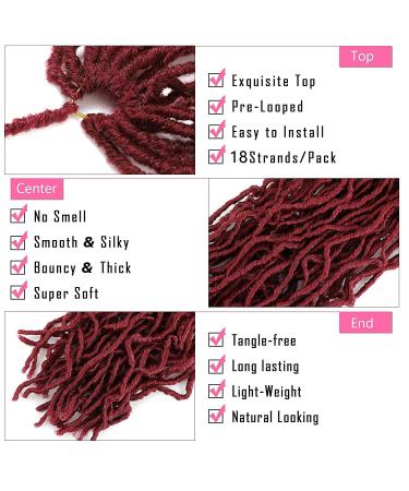 Soft Locs 24 Inch Crochet Hair 6 Packs Burgundy Color Faux Locs Crochet Hair - Pre Looped Synthetic Hair for Black Women (Pack of 6) - 24 Inch BUG - Buy Online on GoSupps.com