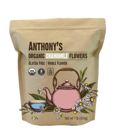Anthony's Organic Chamomile Flowers, 1 lb, Whole, Loose Leaf, Gluten Free, Non GMO, Non Irradiated 1 Pound (Pack of 1) - Buy Online on GoSupps.com