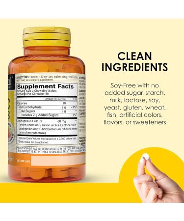 MASON NATURAL Probiotic Acidophilus with Bifidus 50 Day Supply Supports Healthy Normal Digestion Strawberry Flavor 100 Chewable Wafers Strawberry 100 Count (Pack of 1) - Buy Online on GoSupps.com