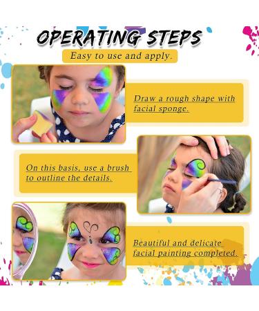 24 Pcs High Density Face Paint Sponges - Face Painting Petal Sponge for Kids & Adults - Ideal for Makeup, Halloween & Body Art - Buy Online on GoSupps.com