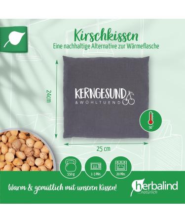Herbalind Cherry Stone Pillow - 100% Cotton Heat Pad 24x25 cm - Natural Wellness in Grey - Buy Online on GoSupps.com