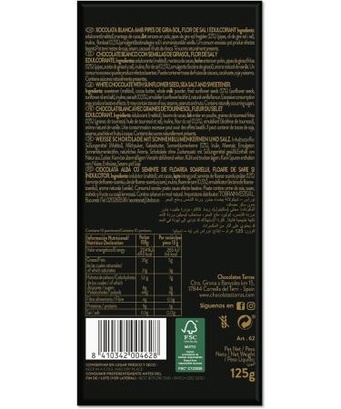 Torras Zero White Chocolate with Sunflower Seeds and Sea Salt 125g - Buy Online on GoSupps.com