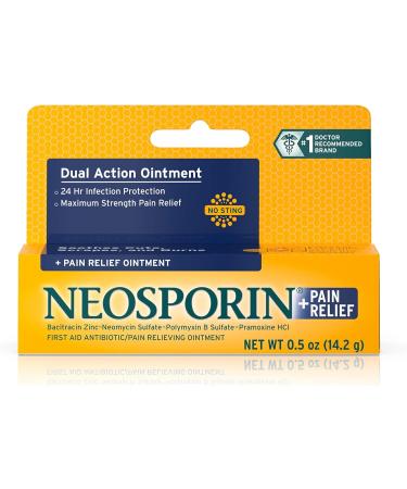 Neosporin + Pain Relief Ointment .5 Oz - Fast Healing Relief - Buy Online on GoSupps.com