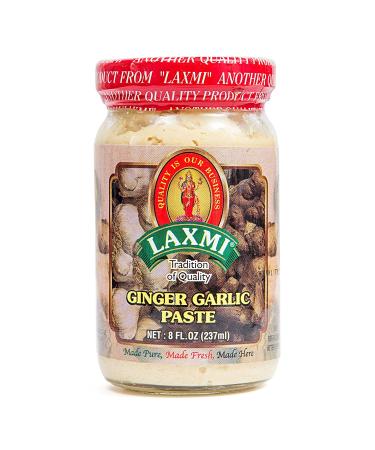 Laxmi Brand Traditional Indian Ginger and Garlic Cooking Paste, Indian Food Staple, Made Pure, Made Fresh, Tradition of Quality, Product of India (8oz) 8 Fl Oz (Pack of 1)