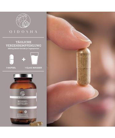 Qidosha Reishi Extract Capsules - 500mg 15:1 Premium Ganoderma Lucidum Vegan 180 Count - Top Test Winner 07/23 - Buy Online on GoSupps.com