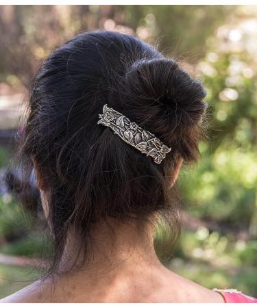 Periwinkle Hand Crafted Metal Barrette - Made in USA - 70mm Clip by Oberon Design - Buy Online on GoSupps.com