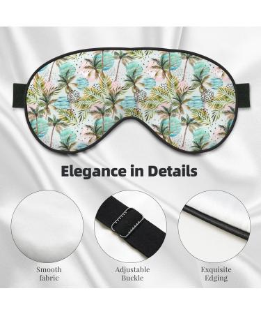 Watercolor Palm Tree Print Sleep Masks | Comfortable & Soft Eye Masks with Adjustable Strap | Lightweight for Home & Travel Use - Buy Online on GoSupps.com
