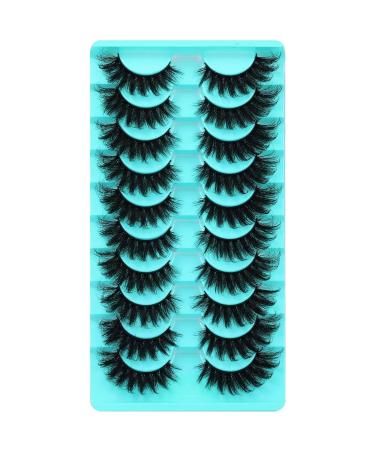Goddenus E-Cat Eye 8D Full Dramatic False Eyelashes 10 Pairs 18MM Wispy D Curl - Fluffy Mink Strip Pack for Extension-like Look - Buy Online on GoSupps.com