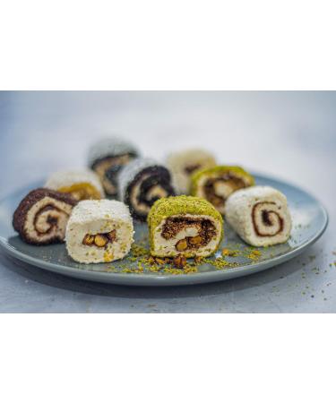 Palanci | Sweets Turkish Delight Rolled Lokum 400 gr. | Sweet hamper | Premium Lokum Since 1870 | Turkish Delight Gift Box | Vegetarian | Halal Sweets with Pistachios Chocolate Blackberry |Sweet Box - Buy Online on GoSupps.com