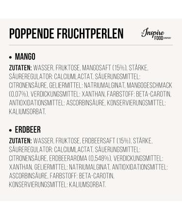 Buy Inspire Food Bubble Tea Pearl Set - 4-Pack Popping Boba Fruit Beads | Vegan & Gluten-Free Strawberry & Mango Tapioca Pearls | 100g Each - Buy Online on GoSupps.com