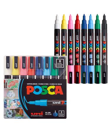 8 Posca Paint Markers  3M Fine Posca Markers with Reversible Tips  Posca Marker Set of Acrylic Paint Pens | Posca Pens for Art Supplies  Fabric Paint  Fabric Markers  Paint Pen  Art Markers Set of 8 - Base paints - Buy Online on GoSupps.com