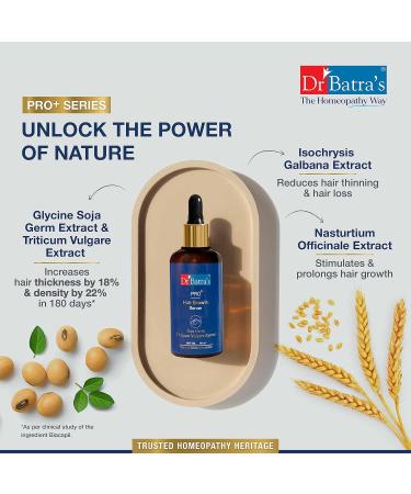Dr Batra s Pro+ Hair Growth Serum 50 gm | Natural Hair Serum for Thicker Healthier Hair - International Shipping Available - Buy Online on GoSupps.com