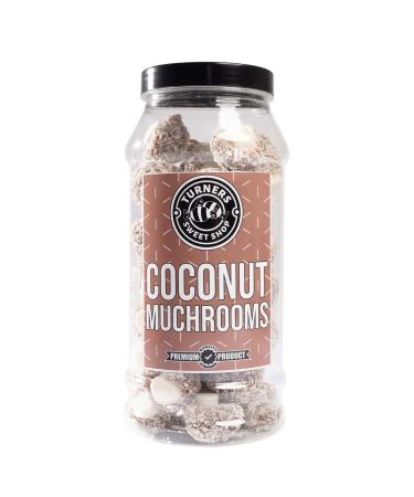 Coconut Mushrooms - 450g by Turners Sweet Shop Traditional Retro Gift Jar Classic Original Pick & Mix Sweets Quality Confectionary Fantastic Gifts for Him Her or Them
