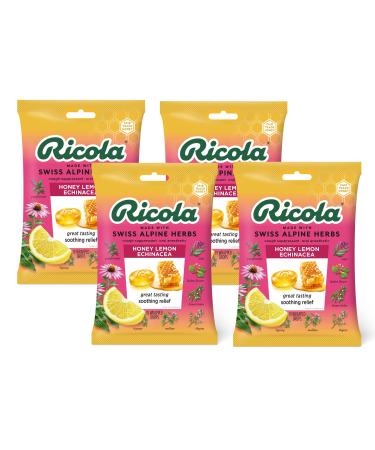 Ricola Honey Lemon w/Echinacea Herbal Cough Suppressant Throat Drops, 19ct Bag, Pack of 2 Honey Lemon with Echinacea