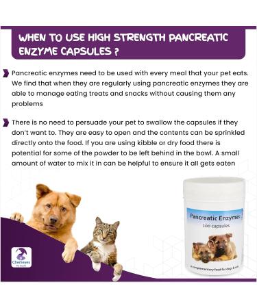 Pancreatic Digestive Enzyme Capsules for Dogs & Cats - Amylase and Lipase Health Supplement for Dog & Cat | 100 Capsules - Buy Online on GoSupps.com