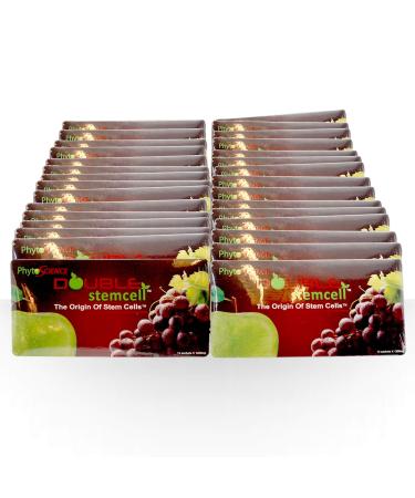 PHYTO SCIENCE PhytoScience Lot de 30 cellules souches double cellule souche Pomme raisin Anti- ge Boost Immunitaire Antioxydant R duit les rides et ridules
