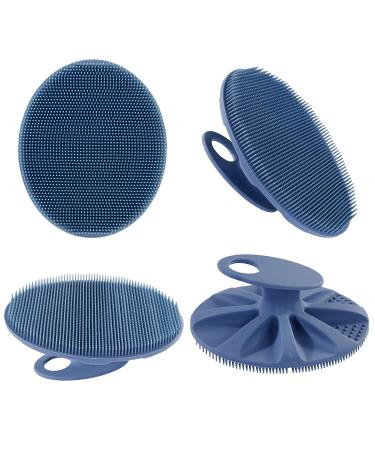Soft Silicone Body Cleansing Brush Set - 4 Pack (Pink, Dark Green, Dark Blue, Gray) | Gentle Exfoliating & Massage for All Skin Types - Buy Online on GoSupps.com