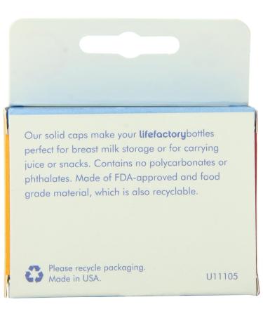LifeFactory Flat Caps 2-Pack for 4-Ounce and 9-Ounce BPA-Free Glass Baby Bottles - White (2 Count) - Buy Online on GoSupps.com