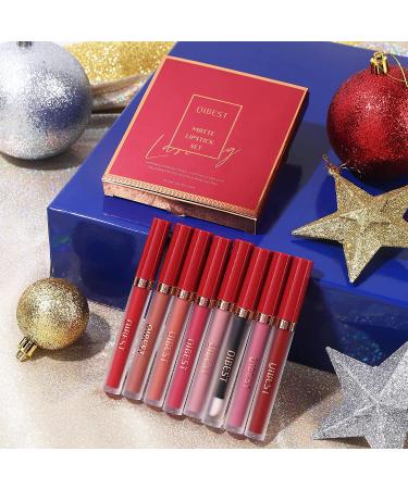 Velvety Matte Liquid Lipstick Set with Lip Plumper | Long Lasting & Waterproof Nude Lip Gloss Kit - 8pcs | Perfect Makeup Gift for Girls & Women - Buy Online on GoSupps.com