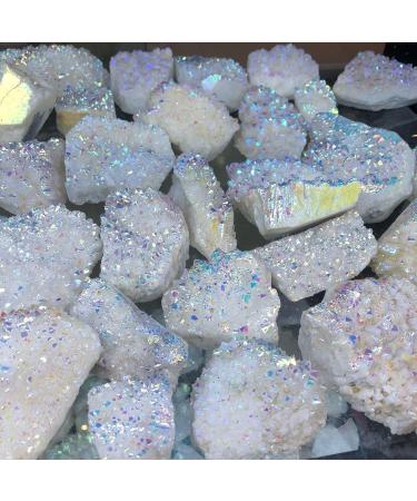 Natural Crystal Rough Home Decoration Natural White Angel Aura Quartz Electroplating White Crystal Cluster Colorful Point Geode Enegry Crystals Decor Stones Home Goods (Size : 230-280g) - Buy Online on GoSupps.com